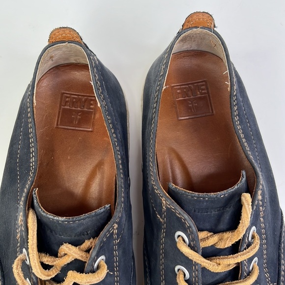 FRYE MEN’S NORFOLK DECK SHOES INDIGO SUNWASH NUBUCK LEATHER SZ 11.5 - Picture 9 of 11